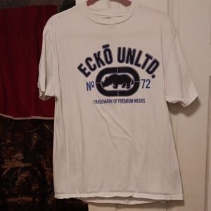White Shirt Sleeve Ecko Unltd.worn 3 Or 4 Times,2 Small 4 Me Now ! Size Large